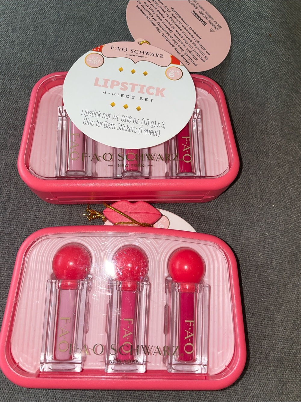 FAO Schwarz Pink and Red Mini Lipstick Trio Gift Set